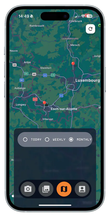 Map-based litter tracking interface
